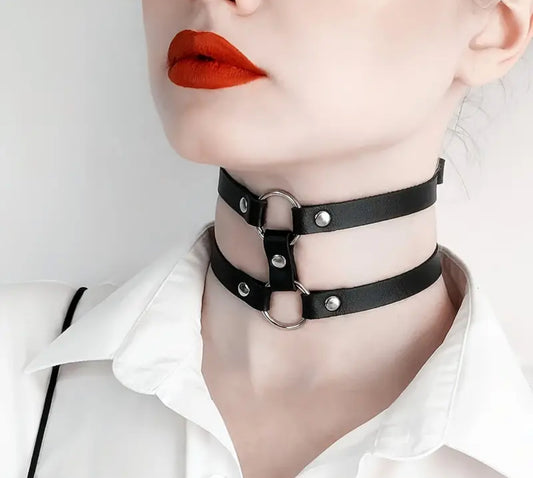 PU Leather Rink-Link Neck Harness