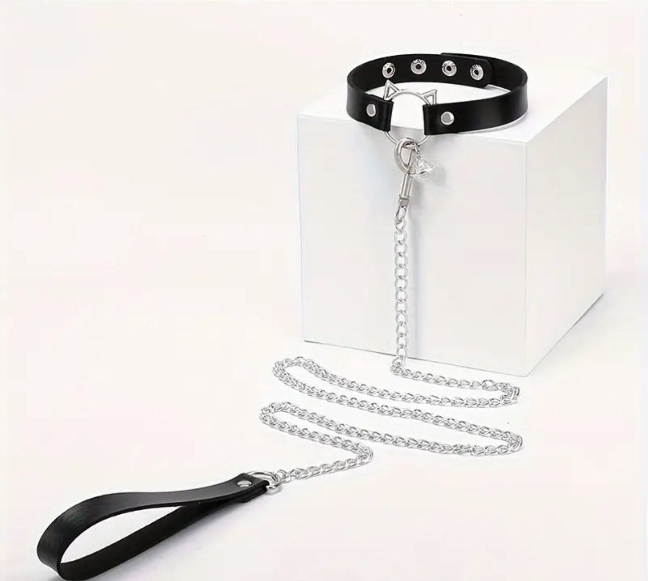 Cat Bell Choker & Faux Leather Leash