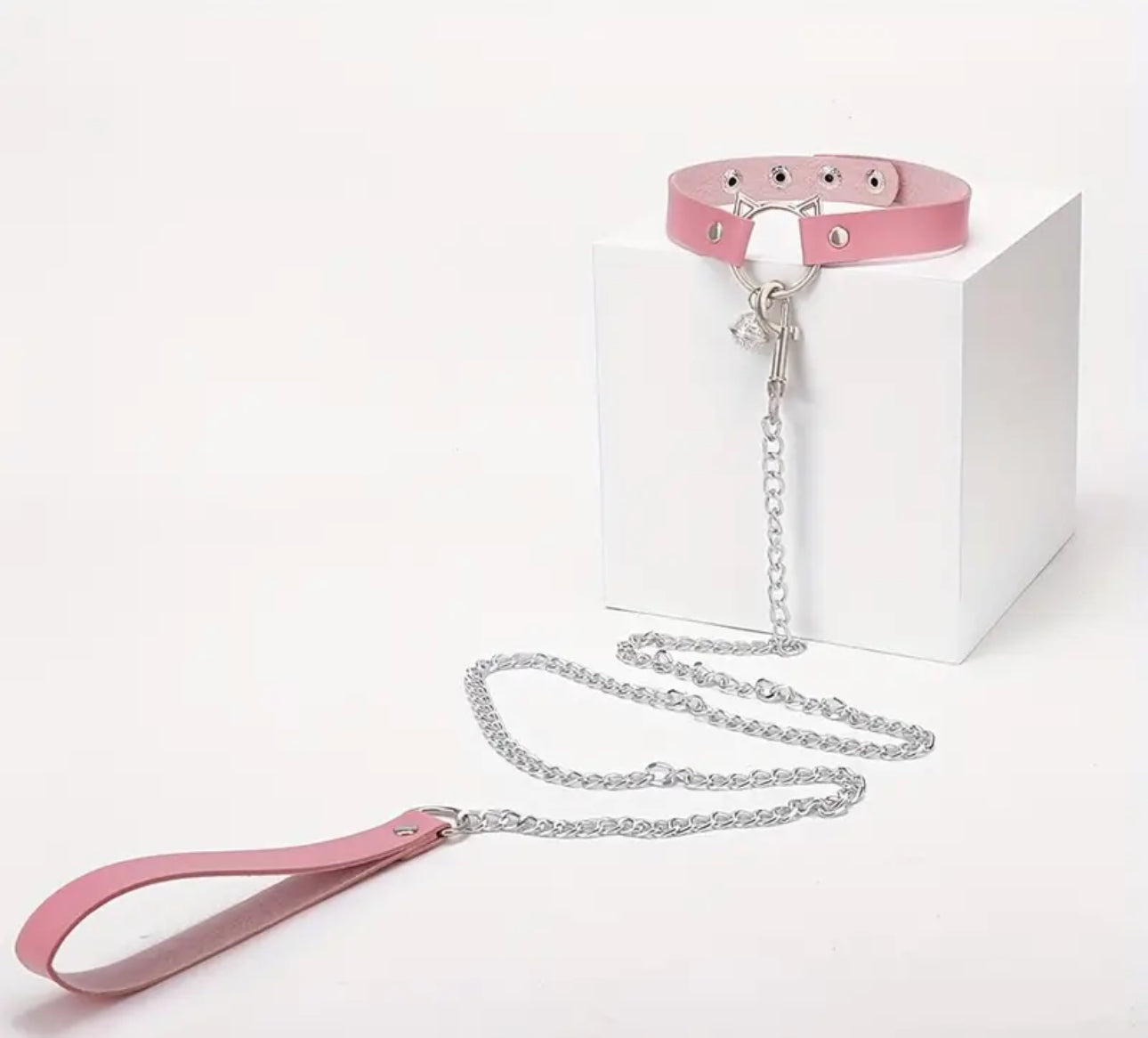 Cat Bell Choker & Faux Leather Leash