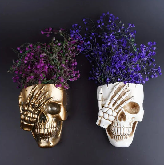 Skull Head Flowerpot — See No Evil
