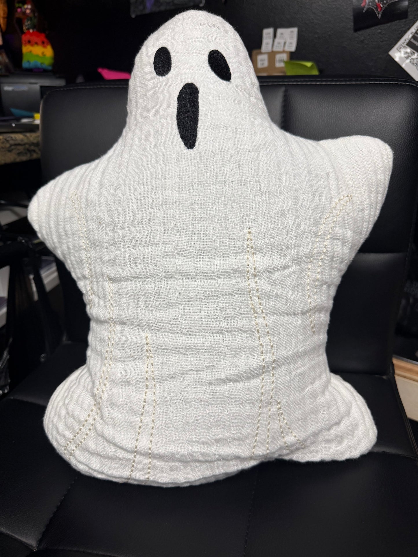 White Shaped Gauze Ghost Pillow- 15x18