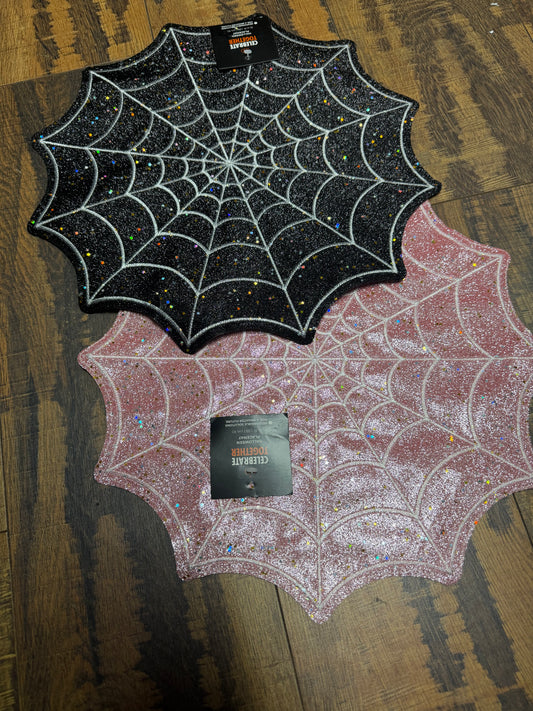 Glittery Spiderweb Placemats
