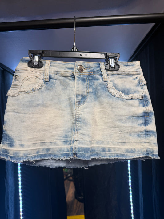 Black Bat Jean Mini Skirt- Size Small
