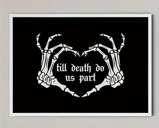 Till Death Do Us Part Skeleton Canvas Wall Art- Unframed
