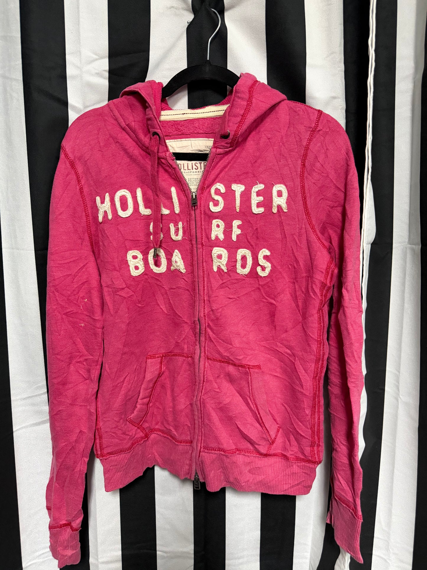 Y2K Pink Hollister Zip-Up Hoodie- Size L