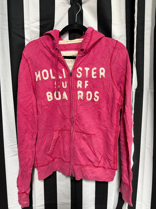 Y2K Pink Hollister Zip-Up Hoodie- Size L