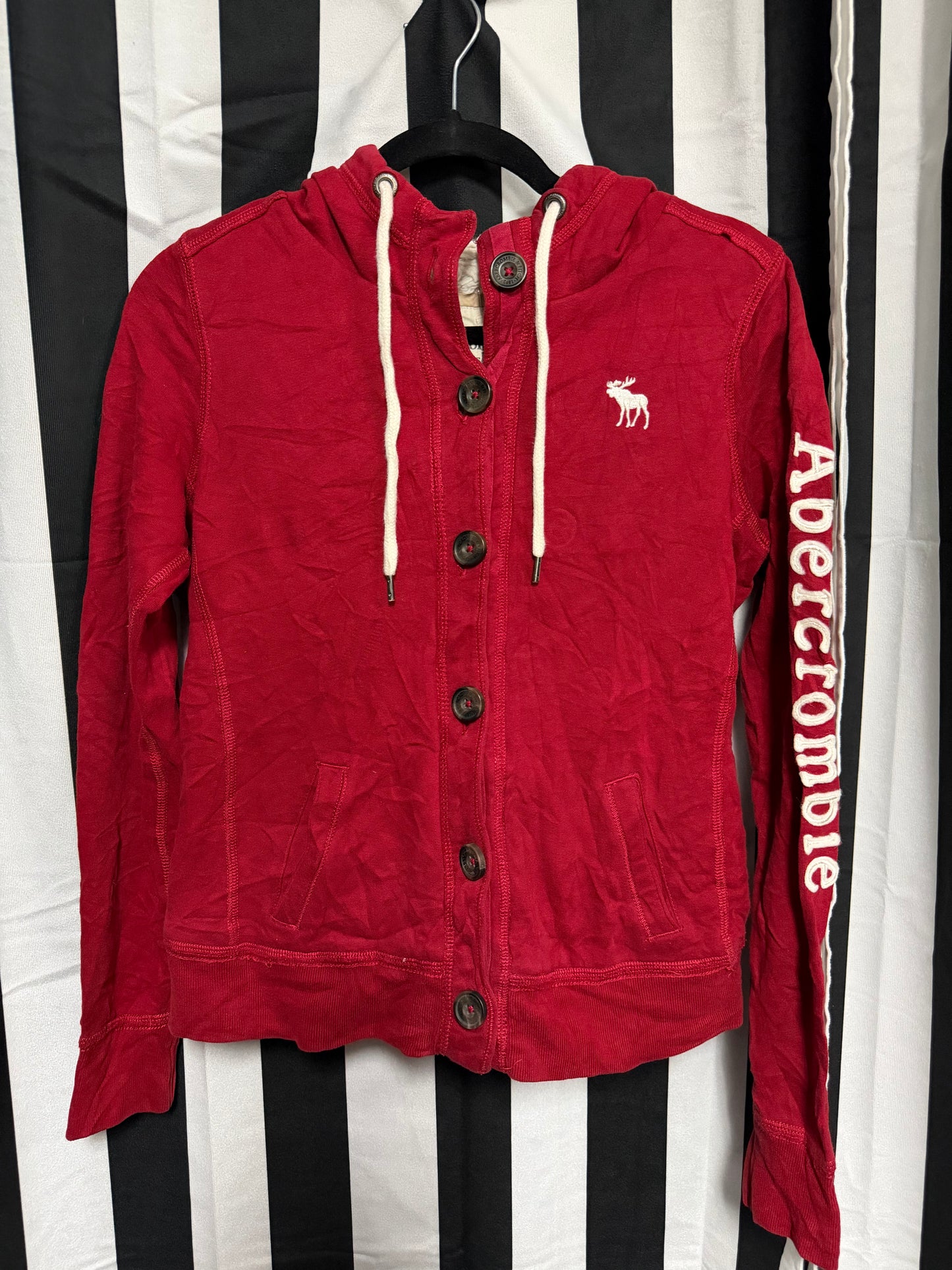 Y2K Red Abercrombie Hoodie- Size S