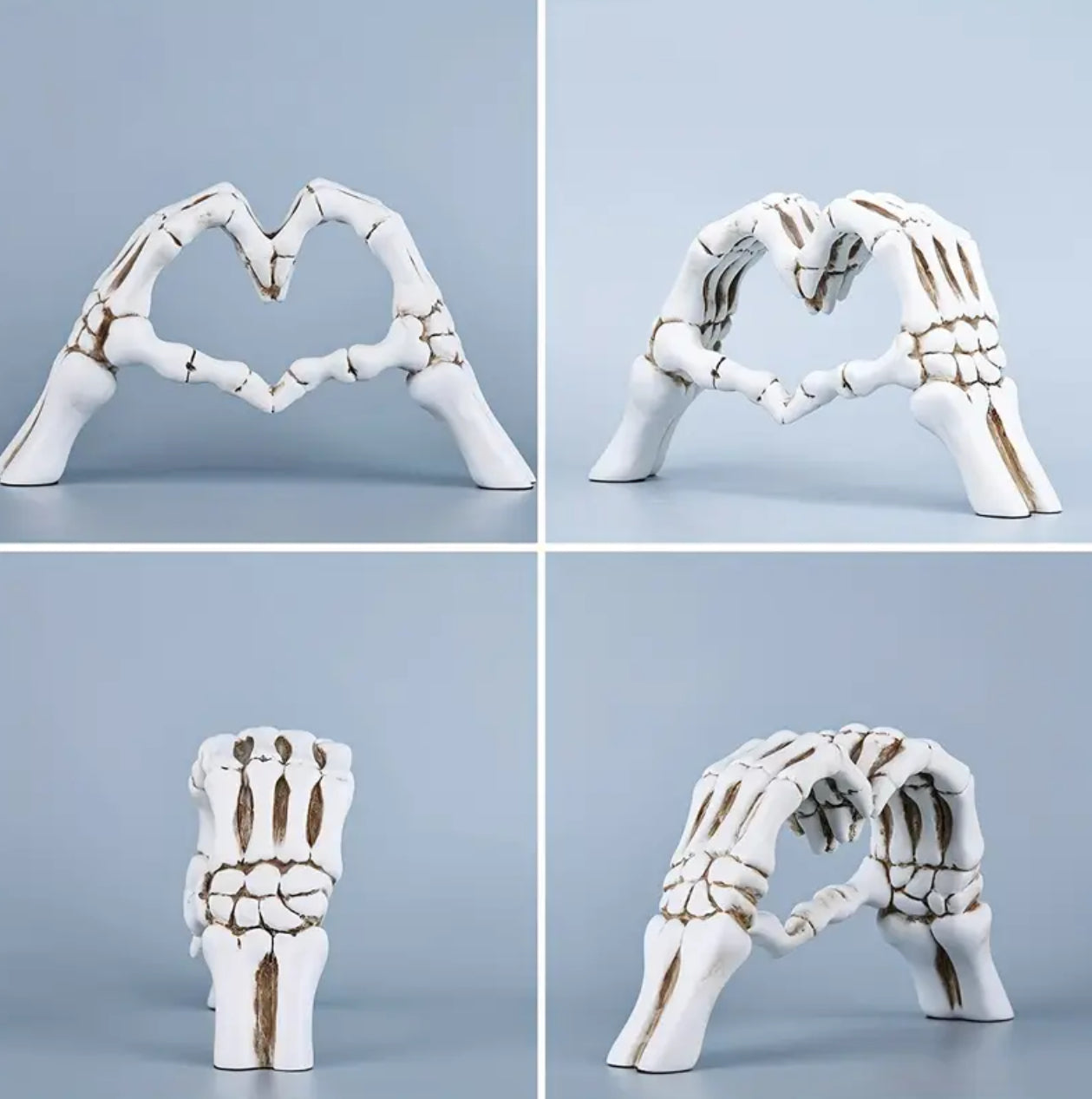 Resin Skeleton Hands Love Statue