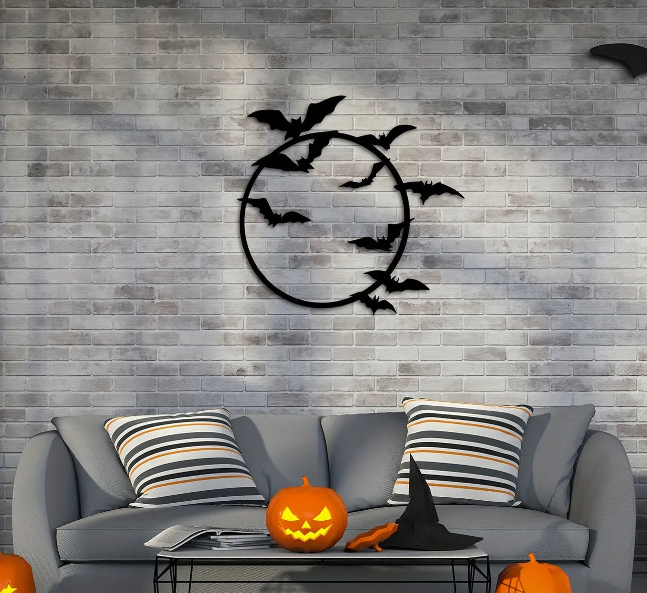 Flying Bat Metal Wall Art