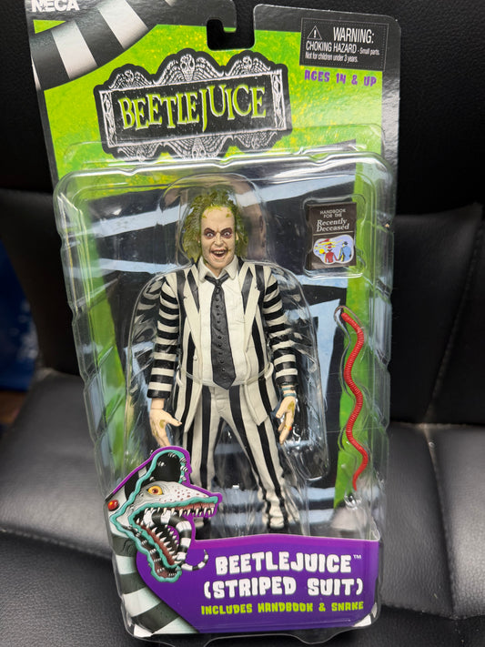 NECA- Beetlejuice Striped Suit (Handbook & Snake)