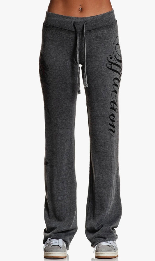 Affliction Clothing- Roses are Dead Grey Lounge Pants- Large