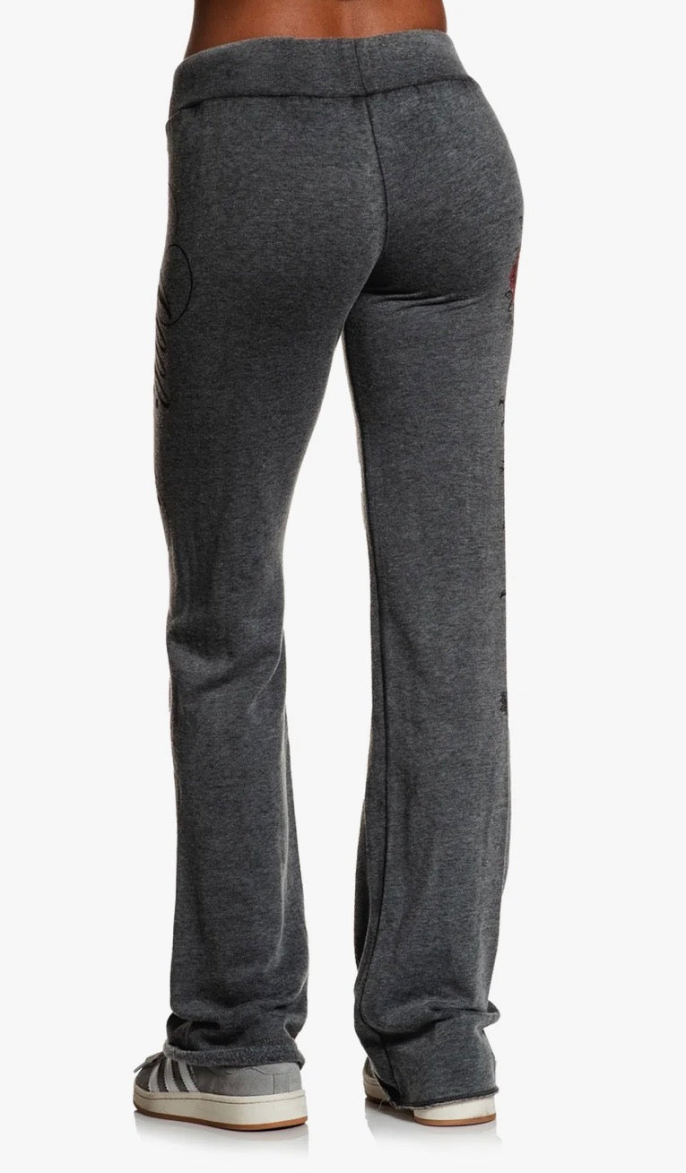 Affliction Clothing- Roses are Dead Grey Lounge Pants- Large