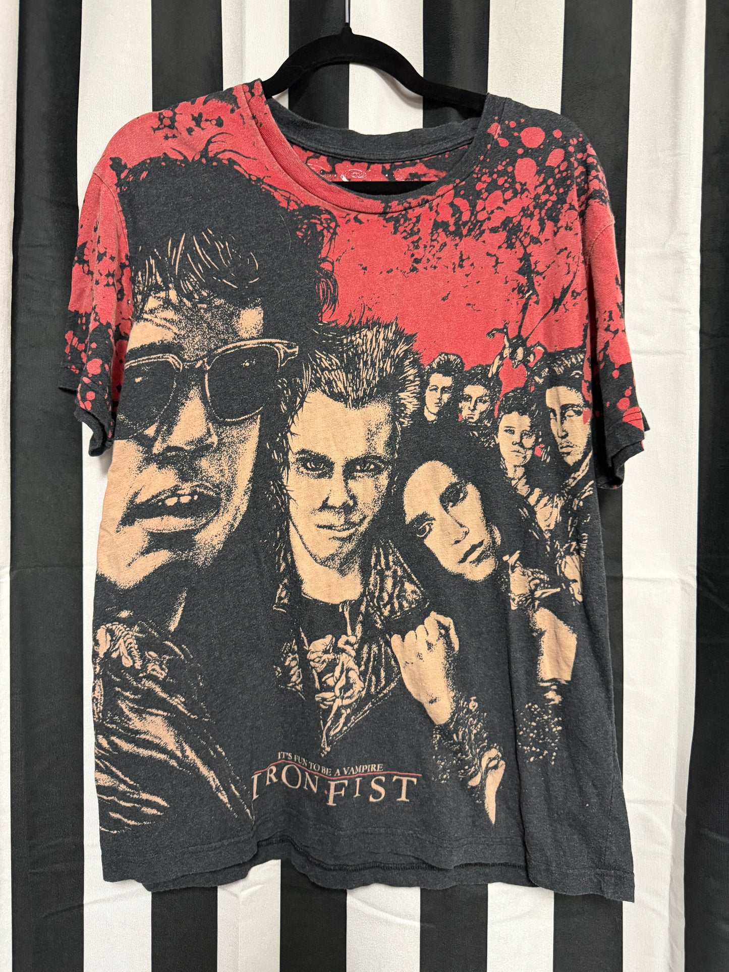 RARE Vintage Iron Fist The Lost Boys Blood Spatter Vampire AOP T-Shirt- Large
