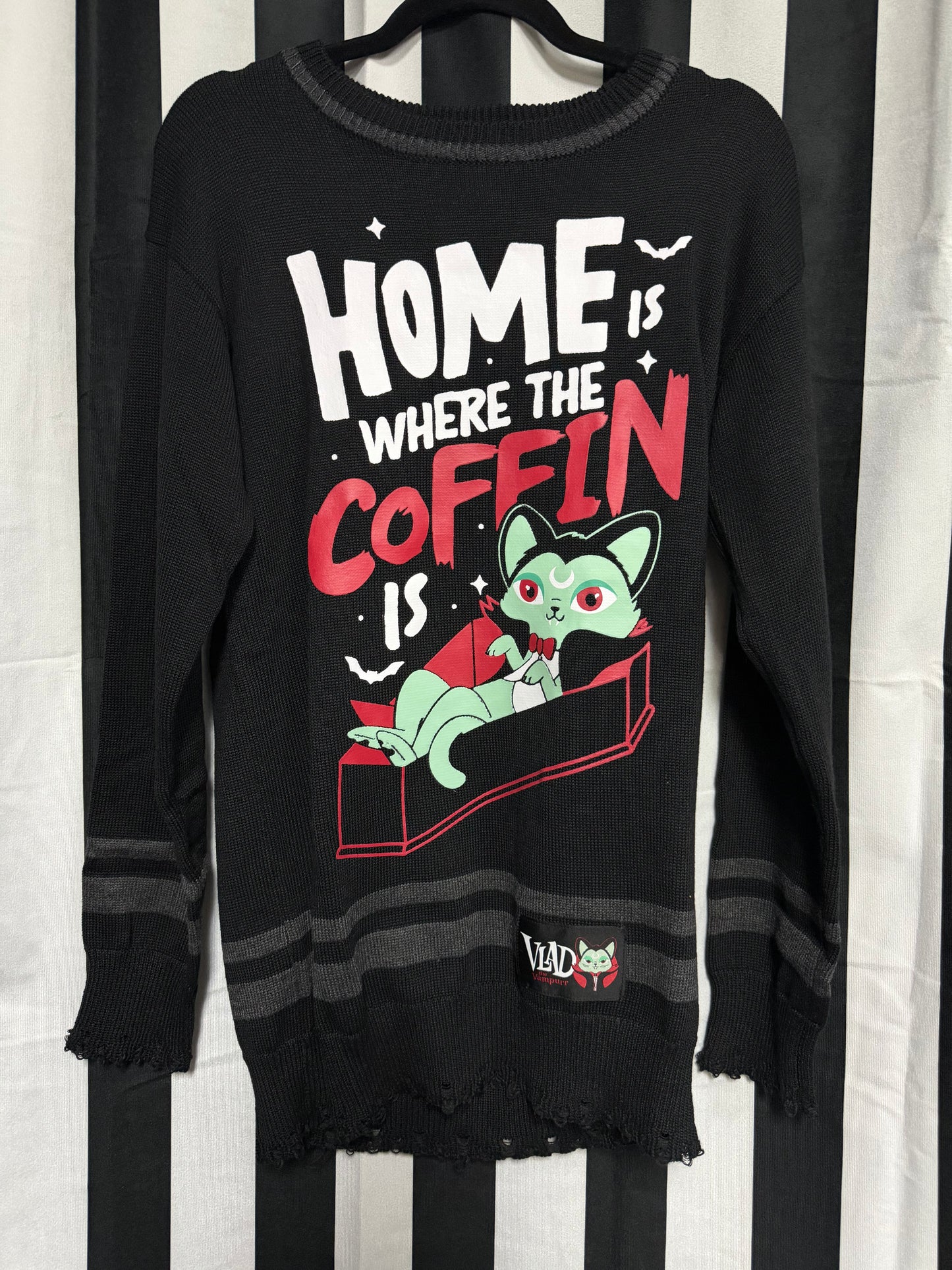 Vlad Coffin Knit Sweater- Killstar- XS