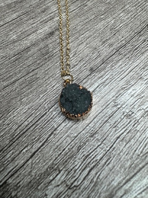 Gold Druzy Stone Necklaces