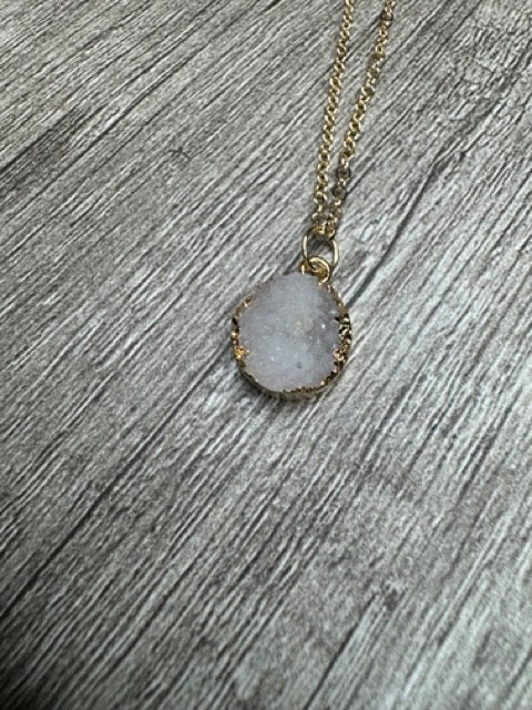 Gold Druzy Stone Necklaces