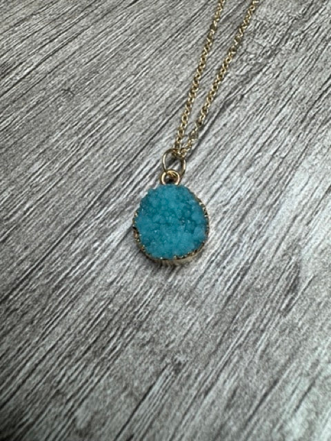 Gold Druzy Stone Necklaces