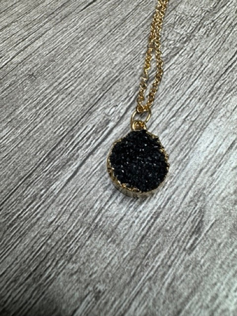 Gold Druzy Stone Necklaces