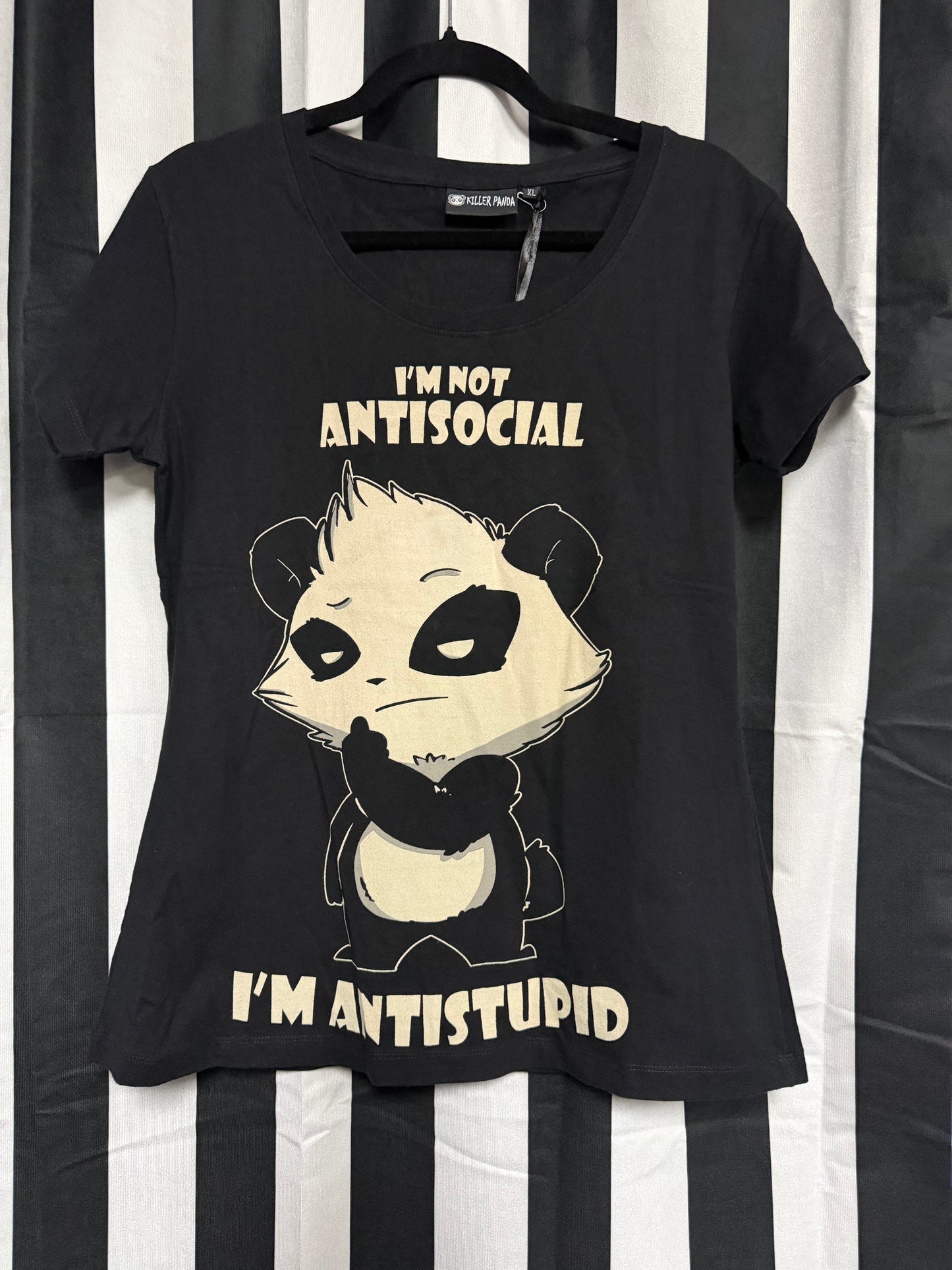 Killer Panda- Antisocial T-Shirt Black