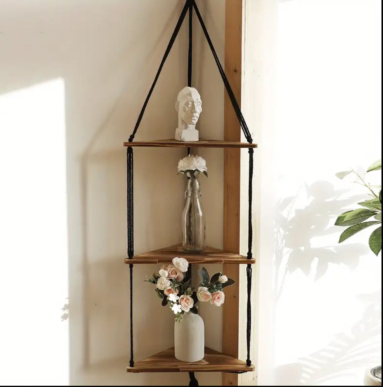 Bohemian Triangle Wooden Floating Shelf