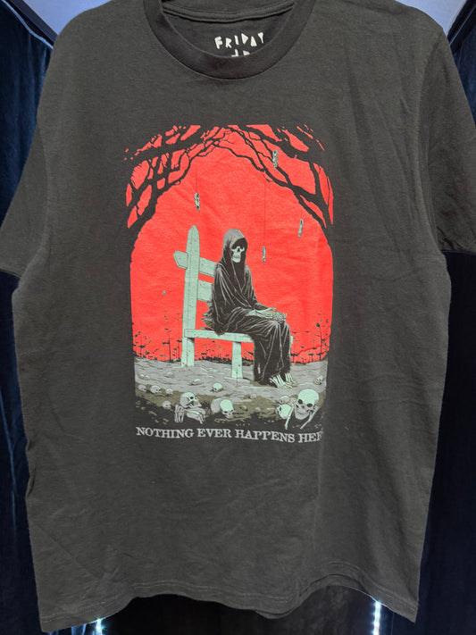 Friday Jr - Nothing Ever Happens Here Shirt- Size Large
