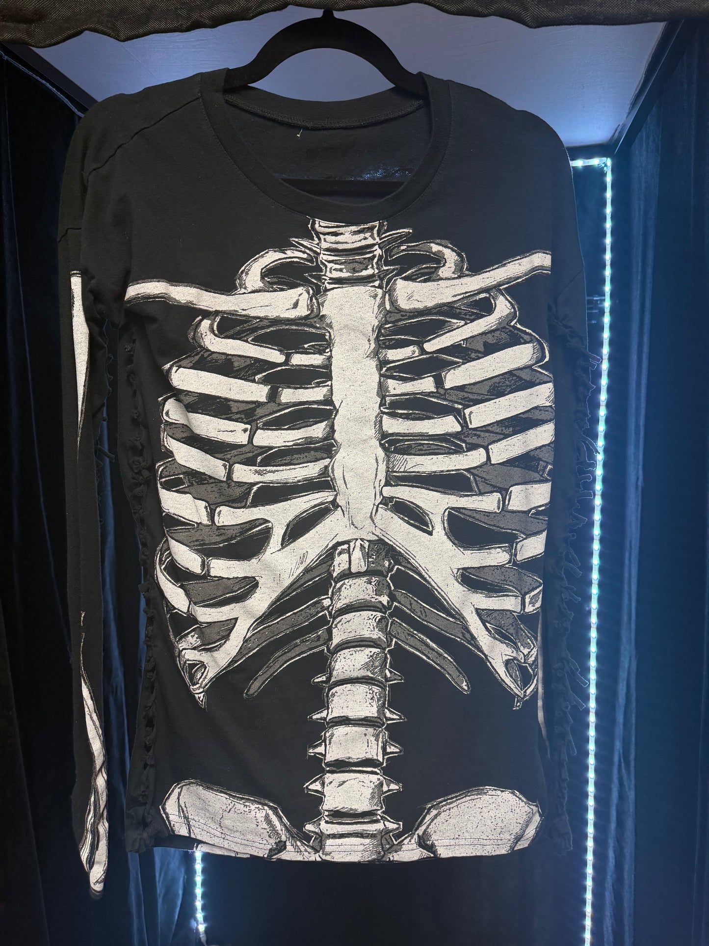 Ribcage Double sided Long Sleeve- Cut/Tie Look-XS/SM