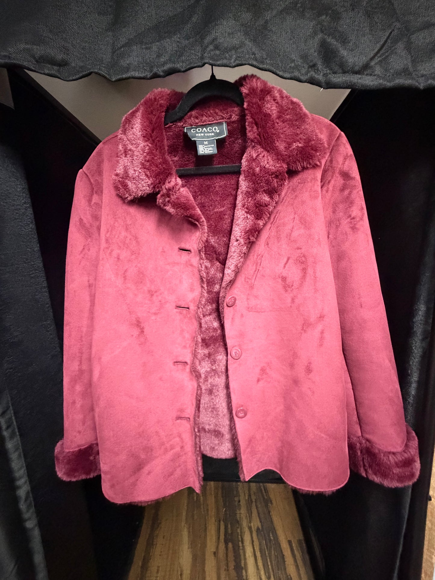 NWOT-Coaco New York Suede/Fur Coat- Size Med