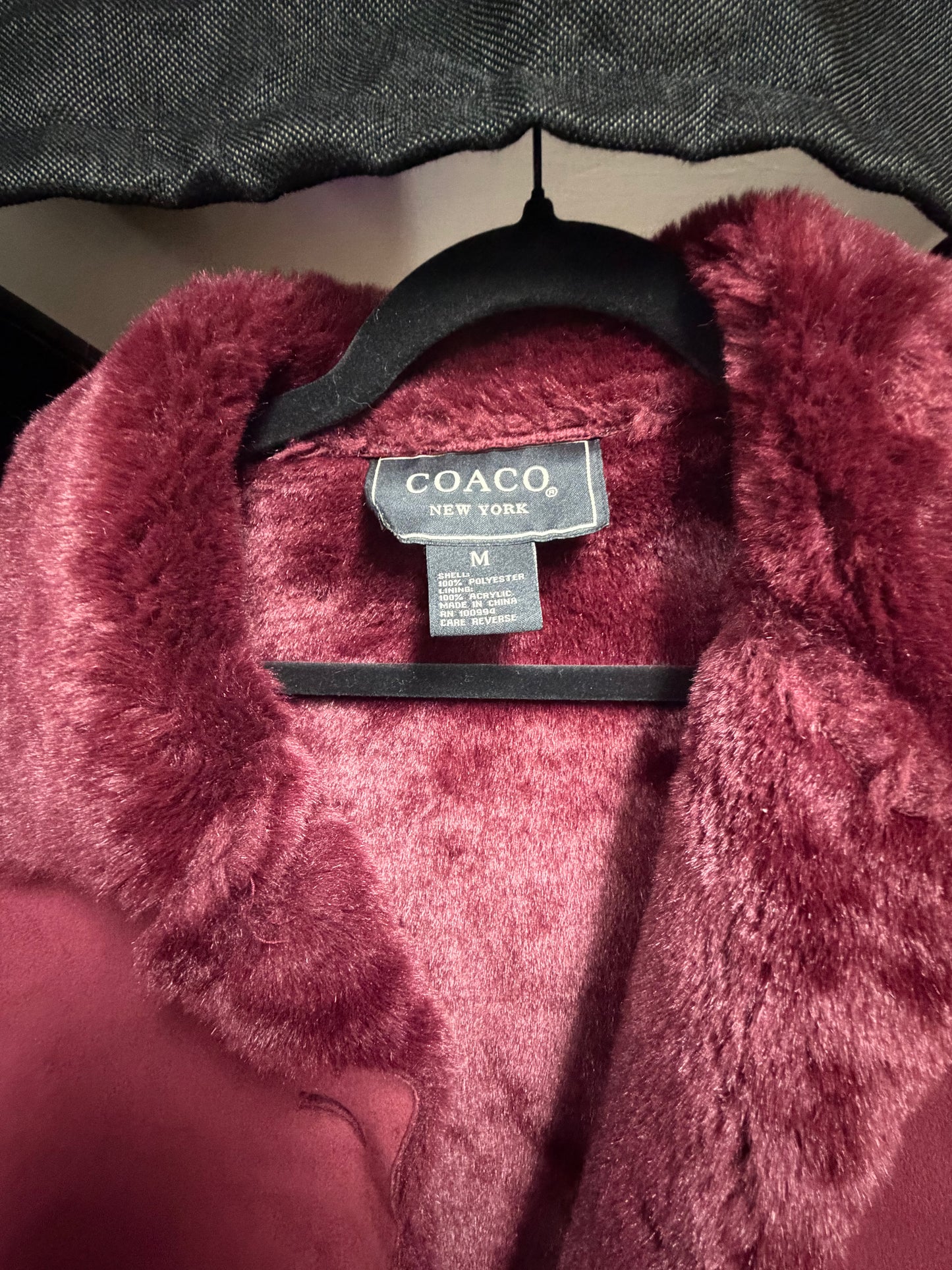 NWOT-Coaco New York Suede/Fur Coat- Size Med