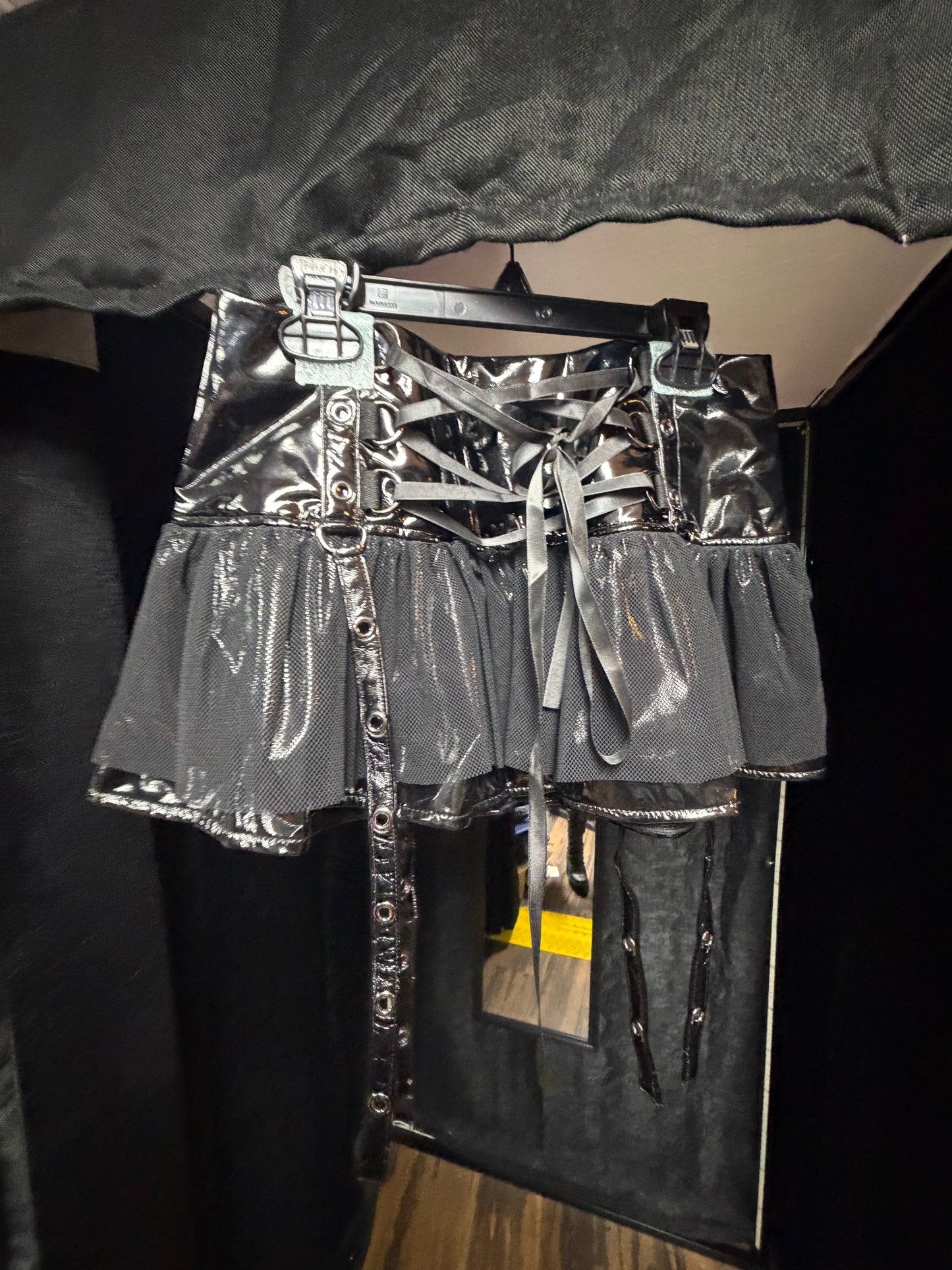 Morbid Midnight PVC Mini Skirt- Size XS