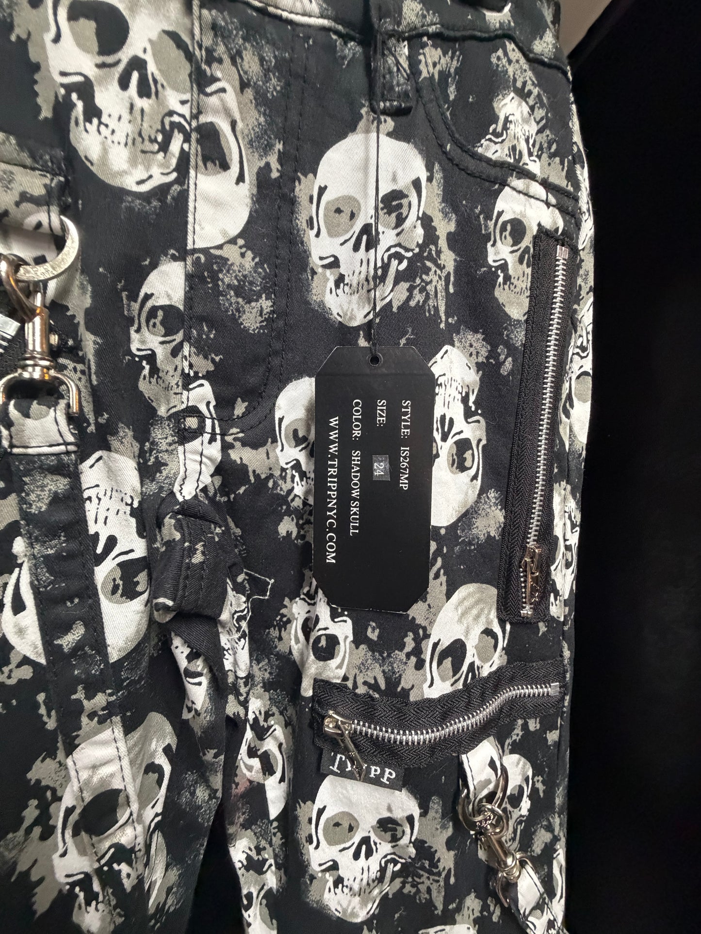 Tripp NYC Shadow Skulls Bondage Pants- Size 24