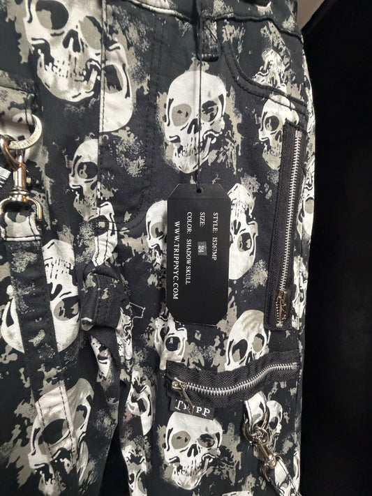 Tripp NYC Shadow Skulls Bondage Pants- Size 24