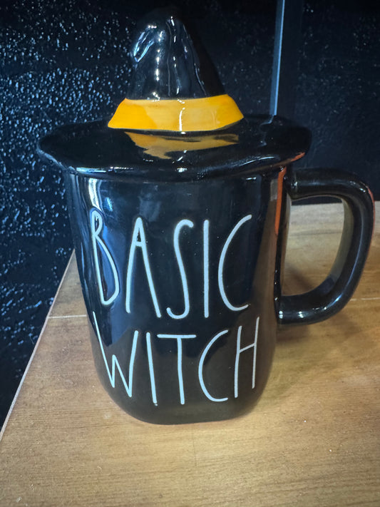 Rae Dunn - Black Basic Witch Mug & Lid