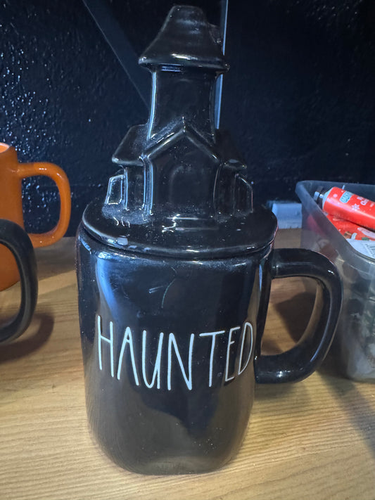 Rae Dunn - Black Haunted Mug & Topper