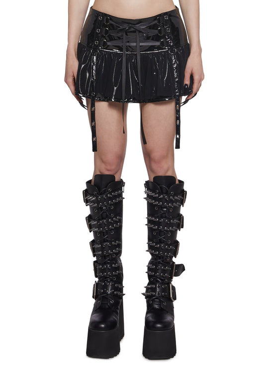 Morbid Midnight PVC Mini Skirt- Size XS