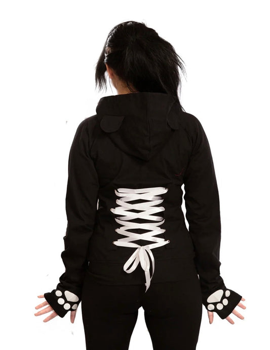 Killer Panda Raw Striped Zip Up Hoodie