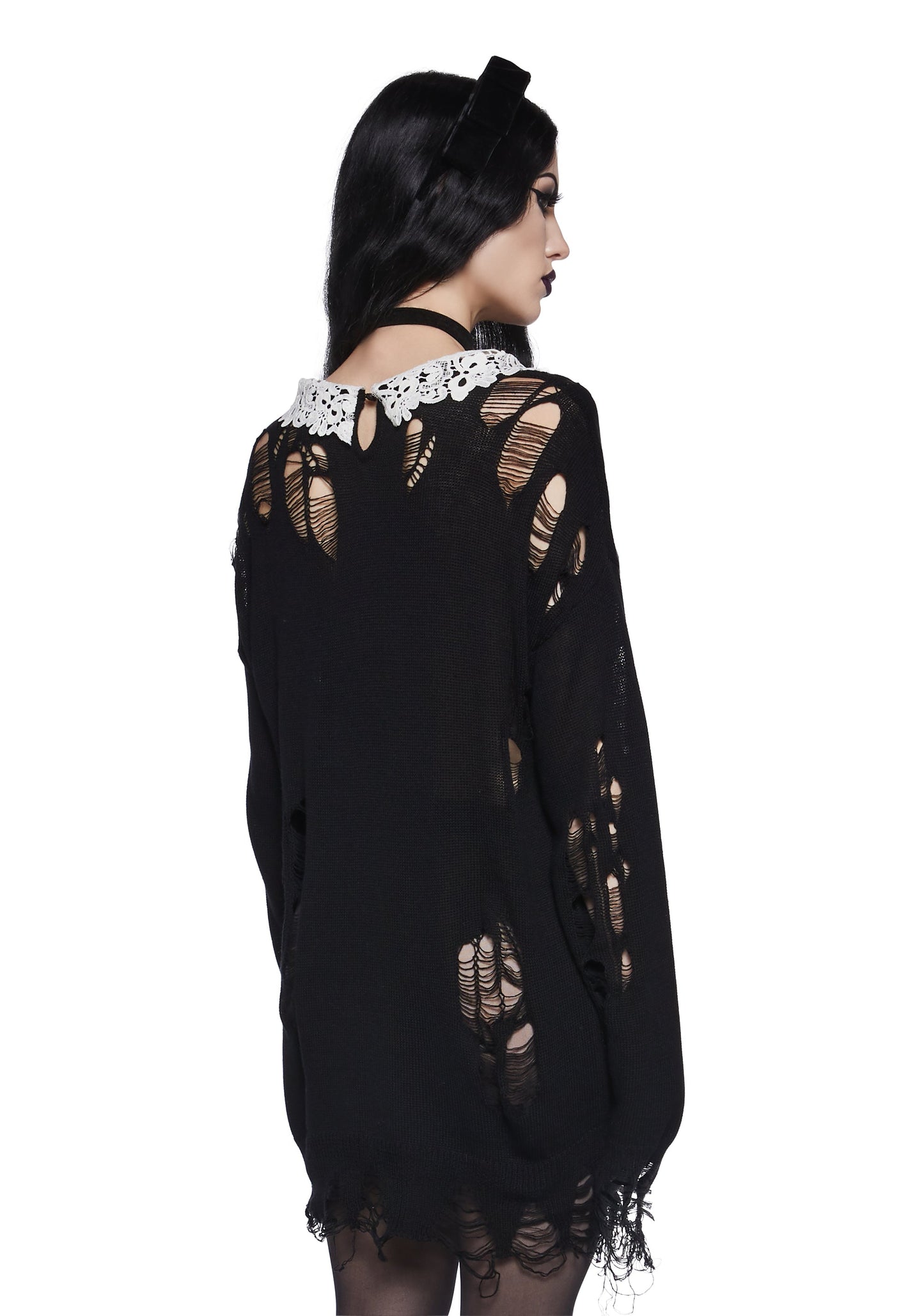Hexed Vices Distressed Sweater- Size XS