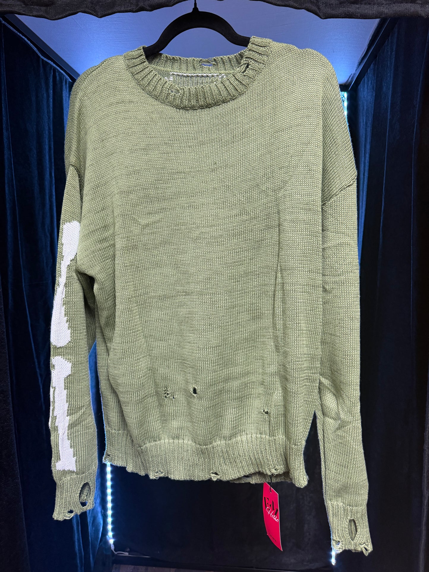 Green Bone Sweater Dress -M