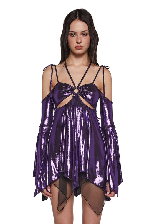 Lightening In A Bottle Mini Dress- Purple- Size XXS