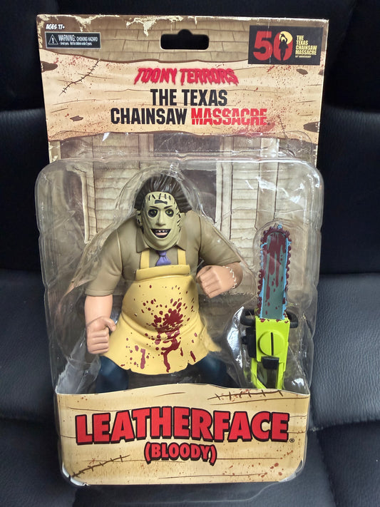 NECA- Leatherface (Bloody) Texas Chainsaw Massacre Toony Terrors- 50TH Anniversary