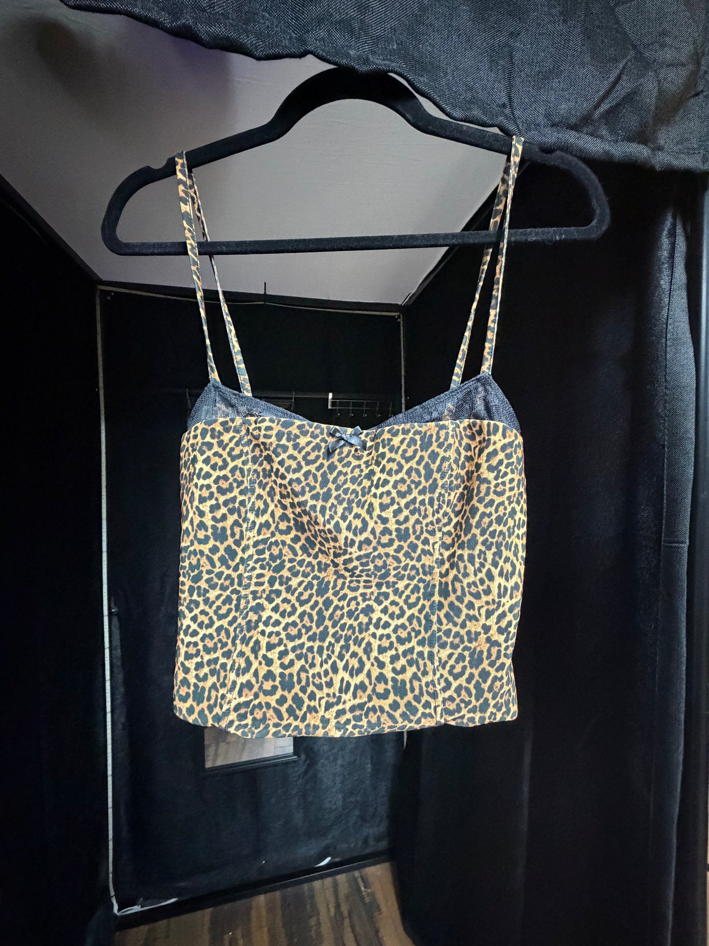 Edikted Leopard Zipup Bustier Crop Top- Size Med
