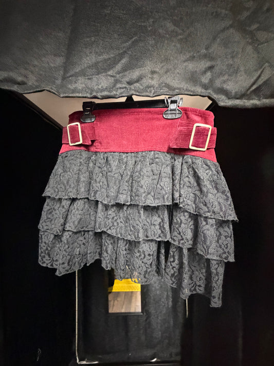 Burgundy & Black (no brand) Corduroy Goth Skirt
