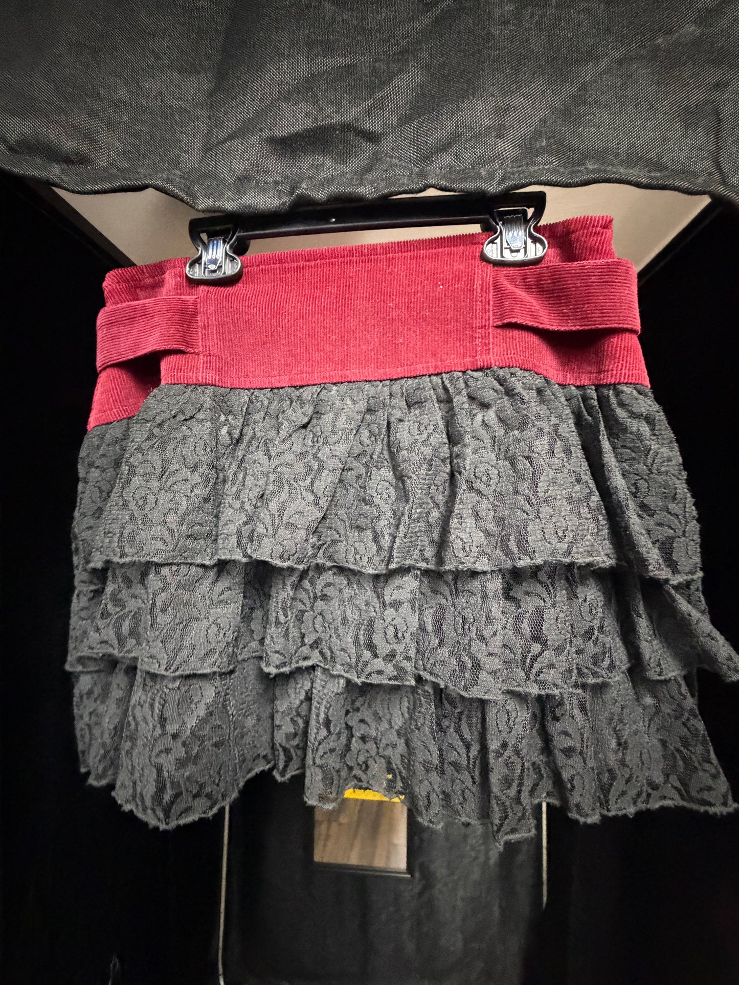 Burgundy & Black (no brand) Corduroy Goth Skirt