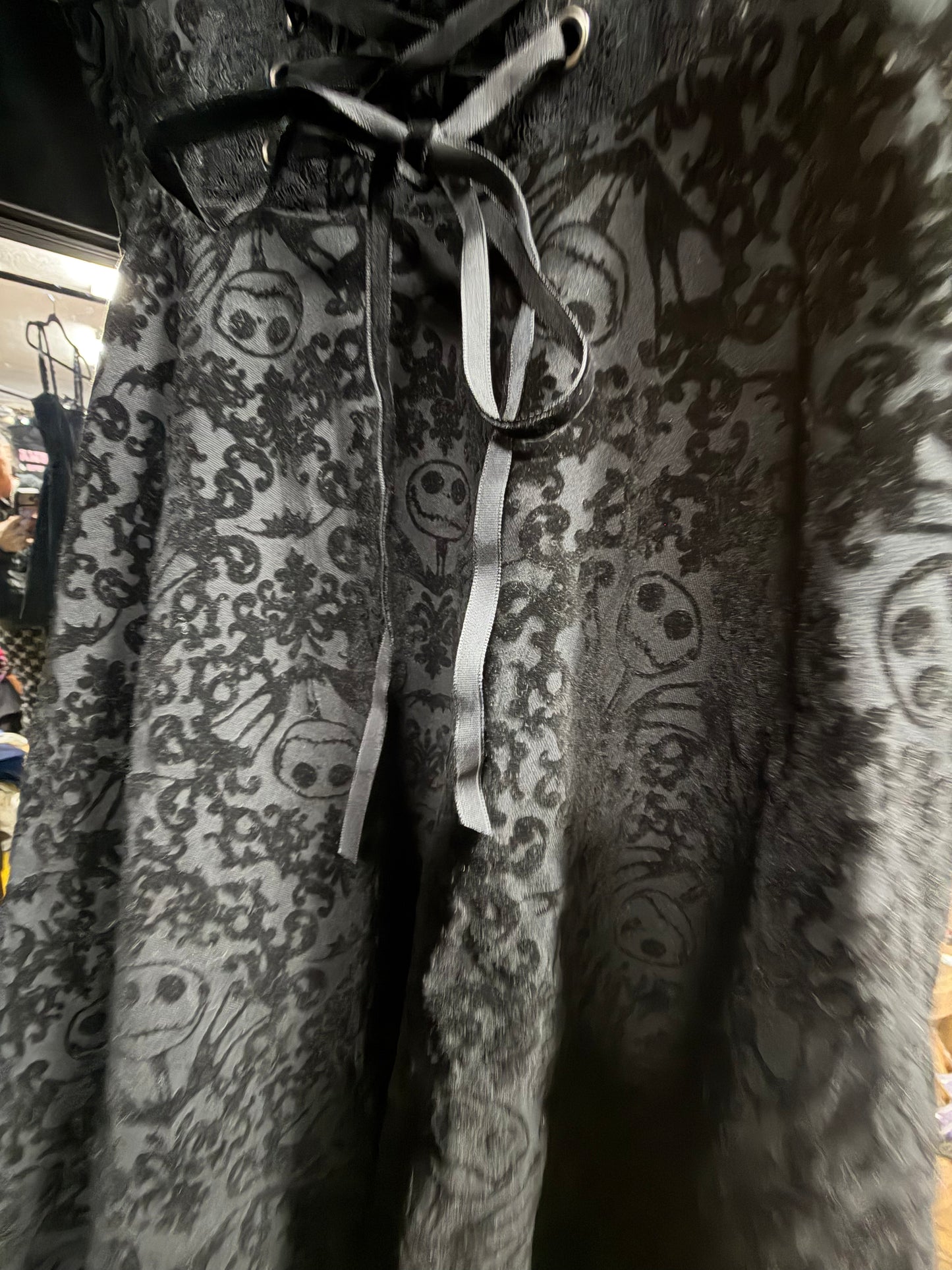 Tim Burton's Nightmare Before Christmas Flocked Goth Dress- Size Small