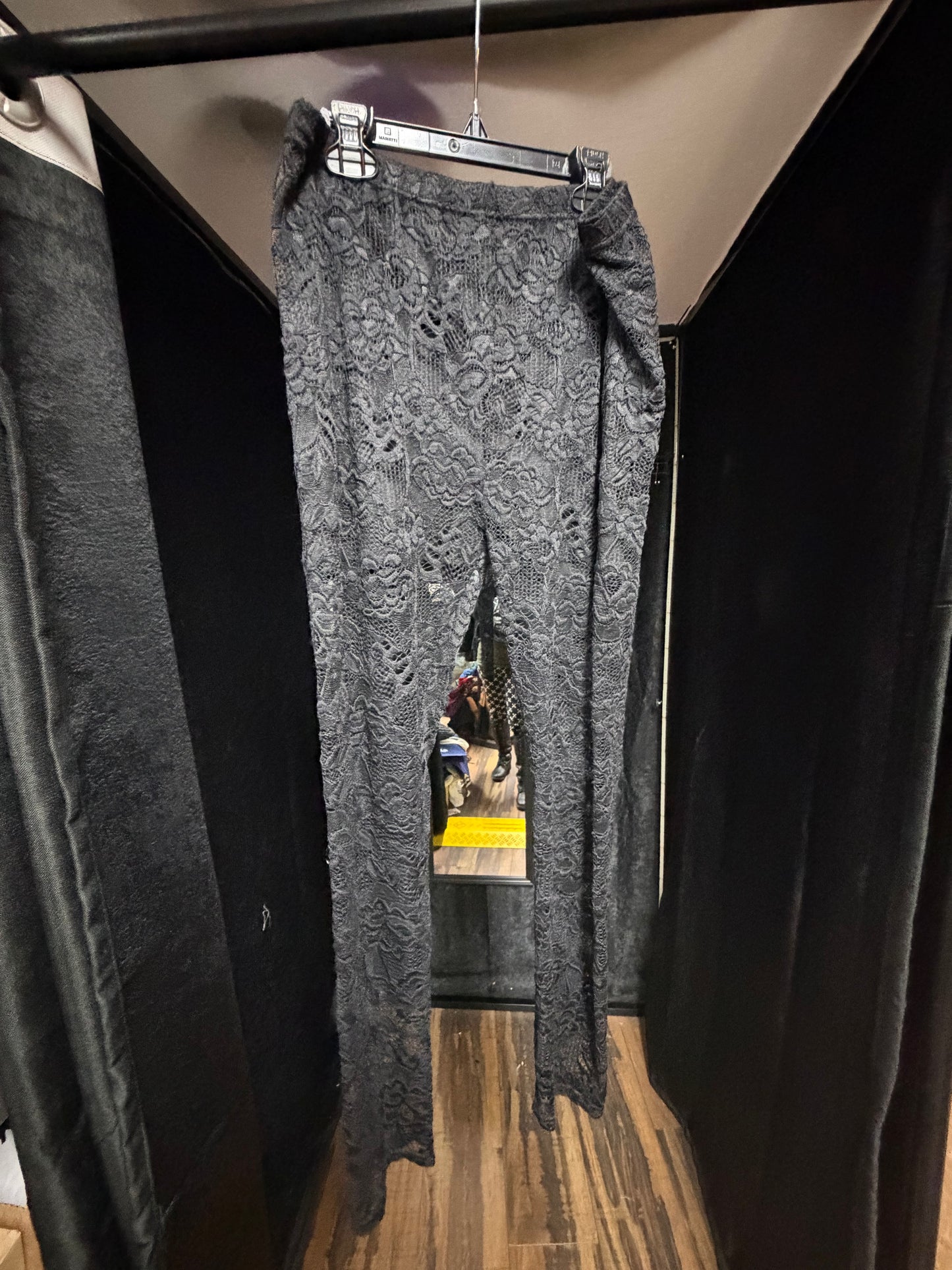 Sheer Lace Pants -Built-in Shorts- L/XL