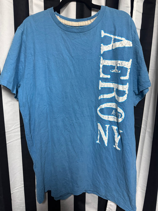 Aero NY Blue Shirt- Preloved- XXL