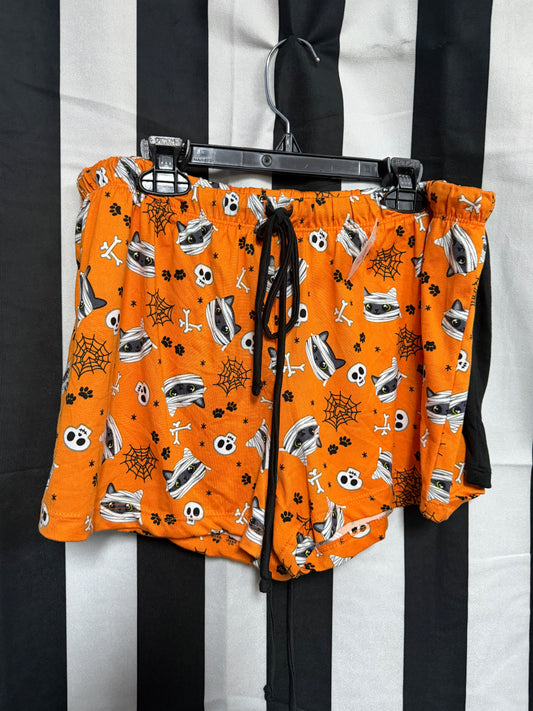 Pillow Talk -2-Pack Shorts- Halloween Cat/Skull- Size M