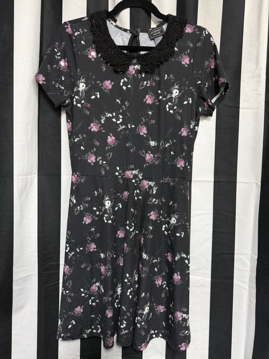 Midnight Hour Spider/Floral Dress- Medium