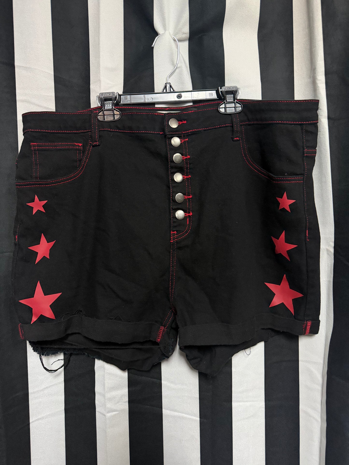 Aphrodite Black/Red Stars Shorts- Size 24