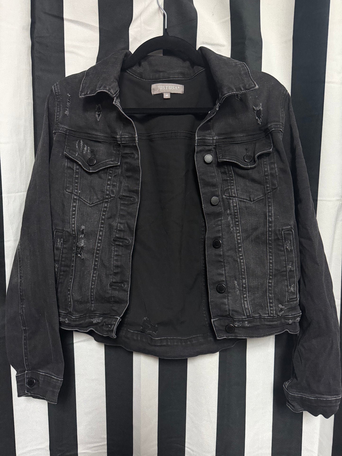 Just USA Black Denim Jacket- M