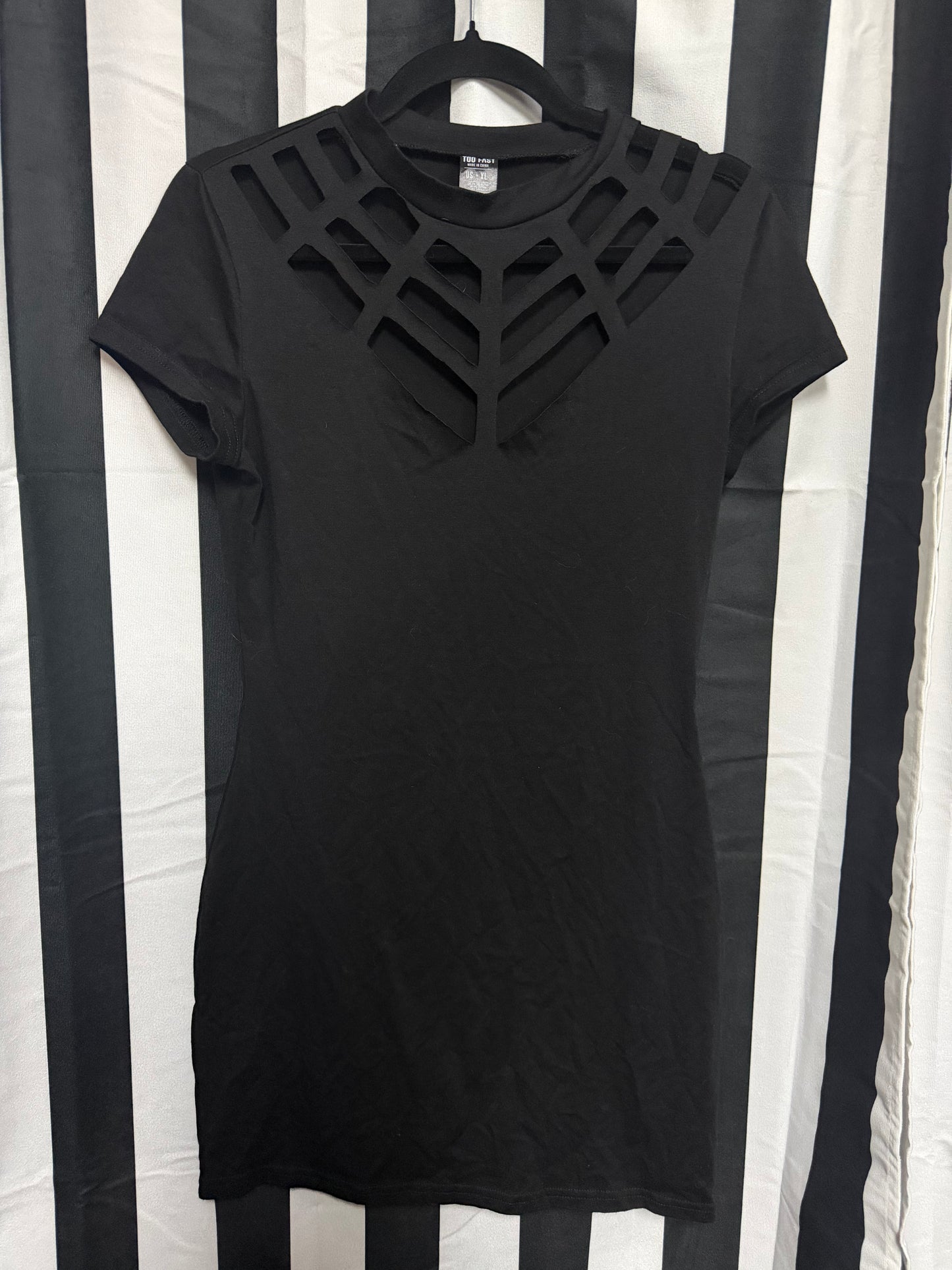 Too Fast Spiderweb Bodycon Dress- XL